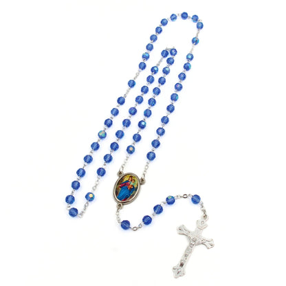 Rozenkrans Blauw Kristal - Maria